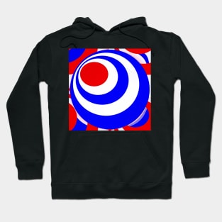 Blue, white, red and round Hoodie